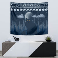 Yule Cat Christmas Tapestry Jolakotturinn Snowy Night - Wonder Print Shop