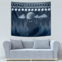 Yule Cat Christmas Tapestry Jolakotturinn Snowy Night - Wonder Print Shop
