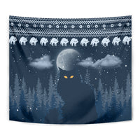 Yule Cat Christmas Tapestry Jolakotturinn Snowy Night - Wonder Print Shop