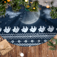 Yule Cat Christmas Tree Skirt Jolakotturinn Snowy Night - Wonder Print Shop