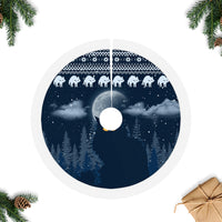 Yule Cat Christmas Tree Skirt Jolakotturinn Snowy Night - Wonder Print Shop