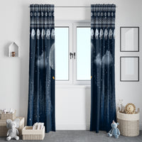 Yule Cat Christmas Window Curtain Jolakotturinn Snowy Night - Wonder Print Shop