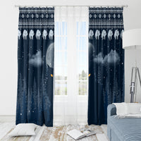 Yule Cat Christmas Window Curtain Jolakotturinn Snowy Night - Wonder Print Shop