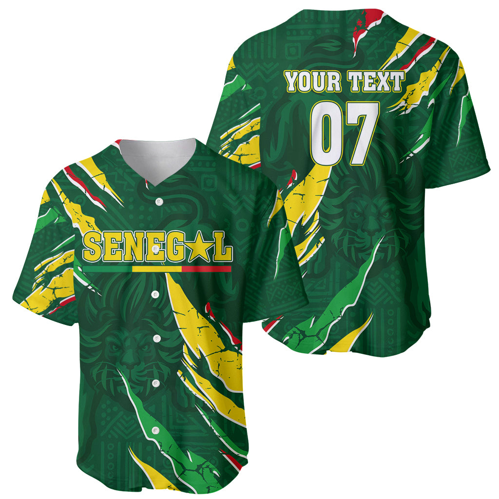 Custom Senegal Football Baseball Jersey Nations Cup 2024 Tranga Lions LT7 - Wonder Print Shop