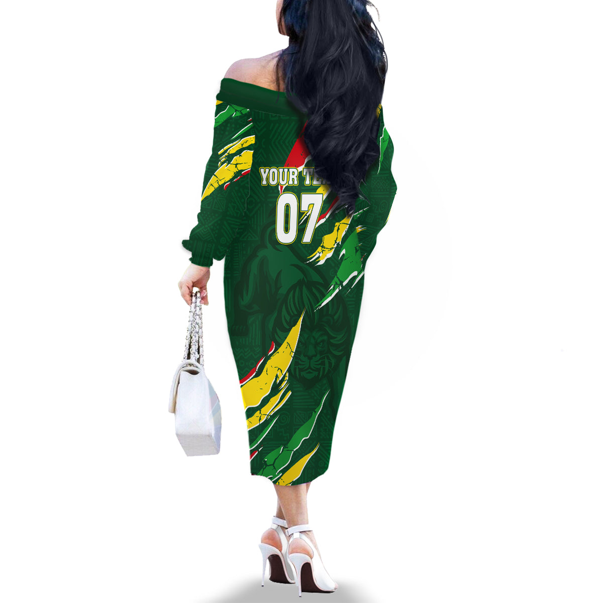 Custom Senegal Football Family Matching Off Shoulder Long Sleeve Dress and Hawaiian Shirt Nations Cup 2024 Tranga Lions - Wonder Print Shop
