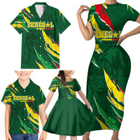 Custom Senegal Football Family Matching Short Sleeve Bodycon Dress and Hawaiian Shirt Nations Cup 2024 Tranga Lions - Wonder Print Shop