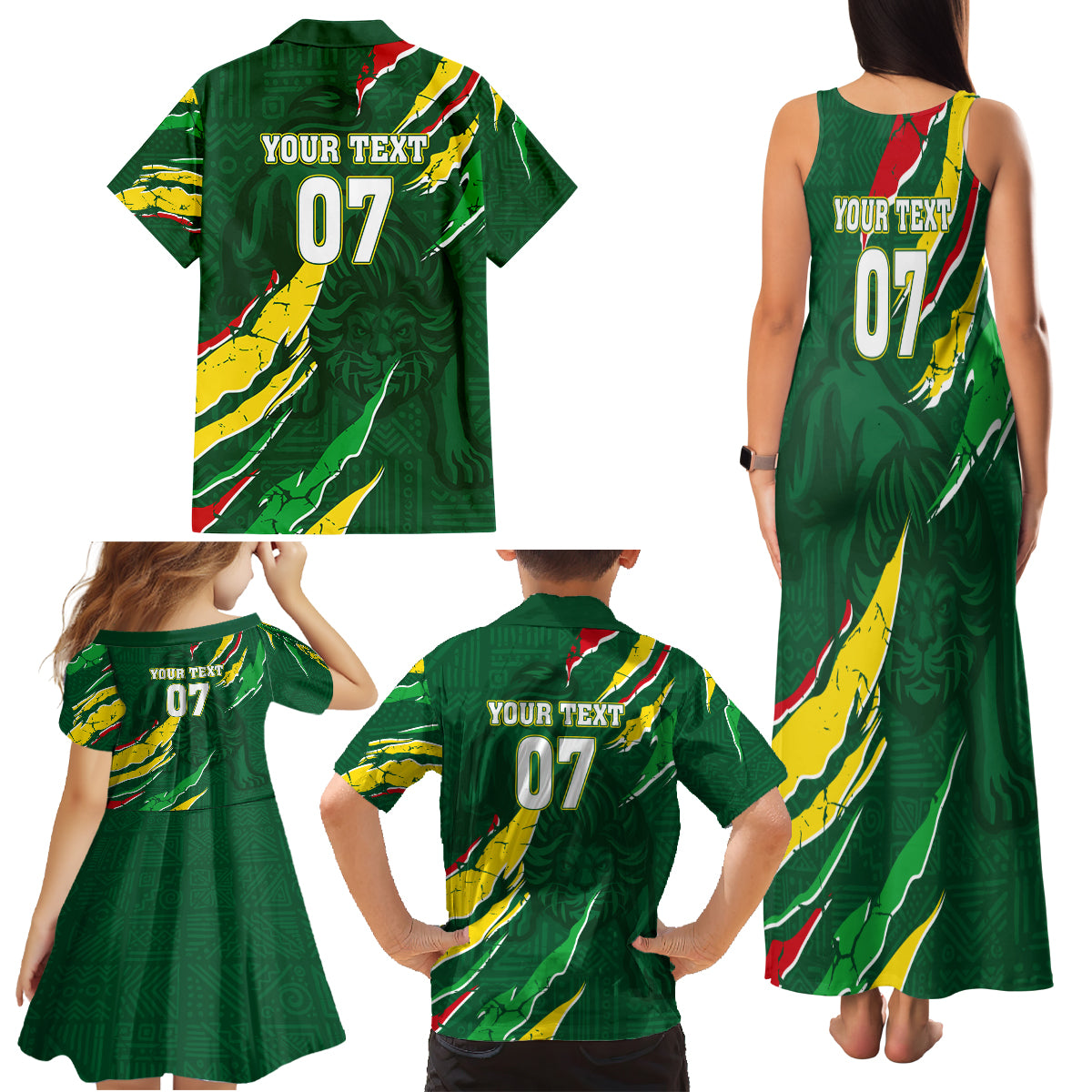 Custom Senegal Football Family Matching Tank Maxi Dress and Hawaiian Shirt Nations Cup 2024 Tranga Lions - Wonder Print Shop