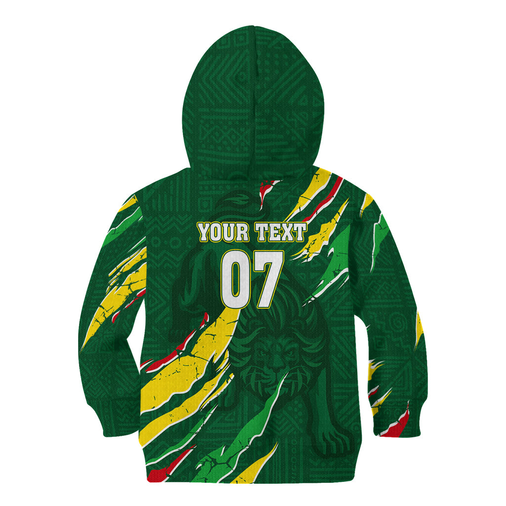 Custom Senegal Football Kid Hoodie Nations Cup 2024 Tranga Lions - Wonder Print Shop