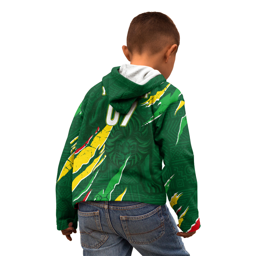 Custom Senegal Football Kid Hoodie Nations Cup 2024 Tranga Lions - Wonder Print Shop