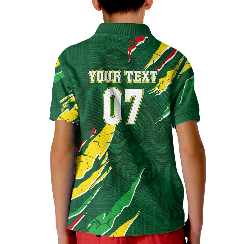 Custom Senegal Football Kid Polo Shirt Nations Cup 2024 Tranga Lions - Wonder Print Shop