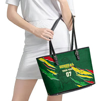 Custom Senegal Football Leather Tote Bag Nations Cup 2024 Tranga Lions - Wonder Print Shop