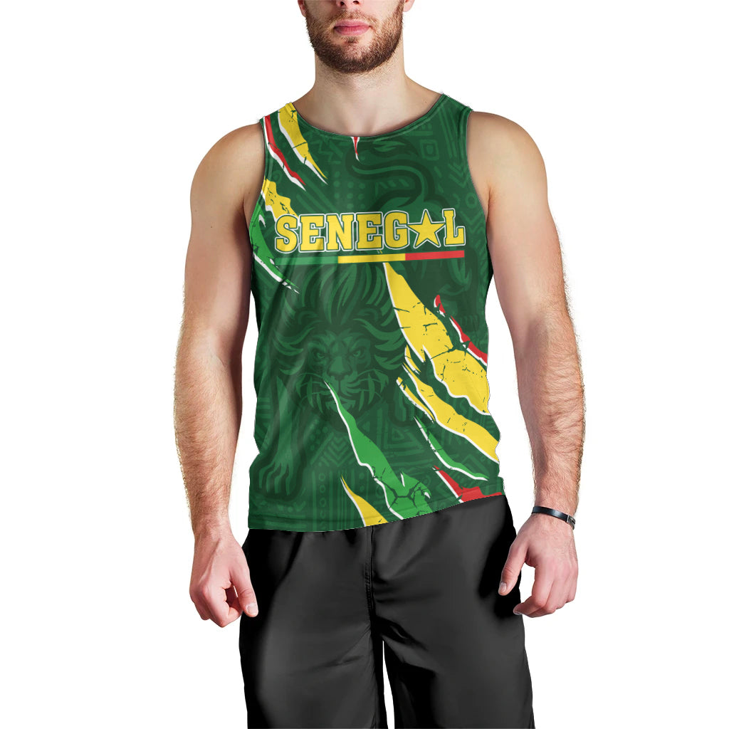 Custom Senegal Football Men Tank Top Nations Cup 2024 Tranga Lions - Wonder Print Shop
