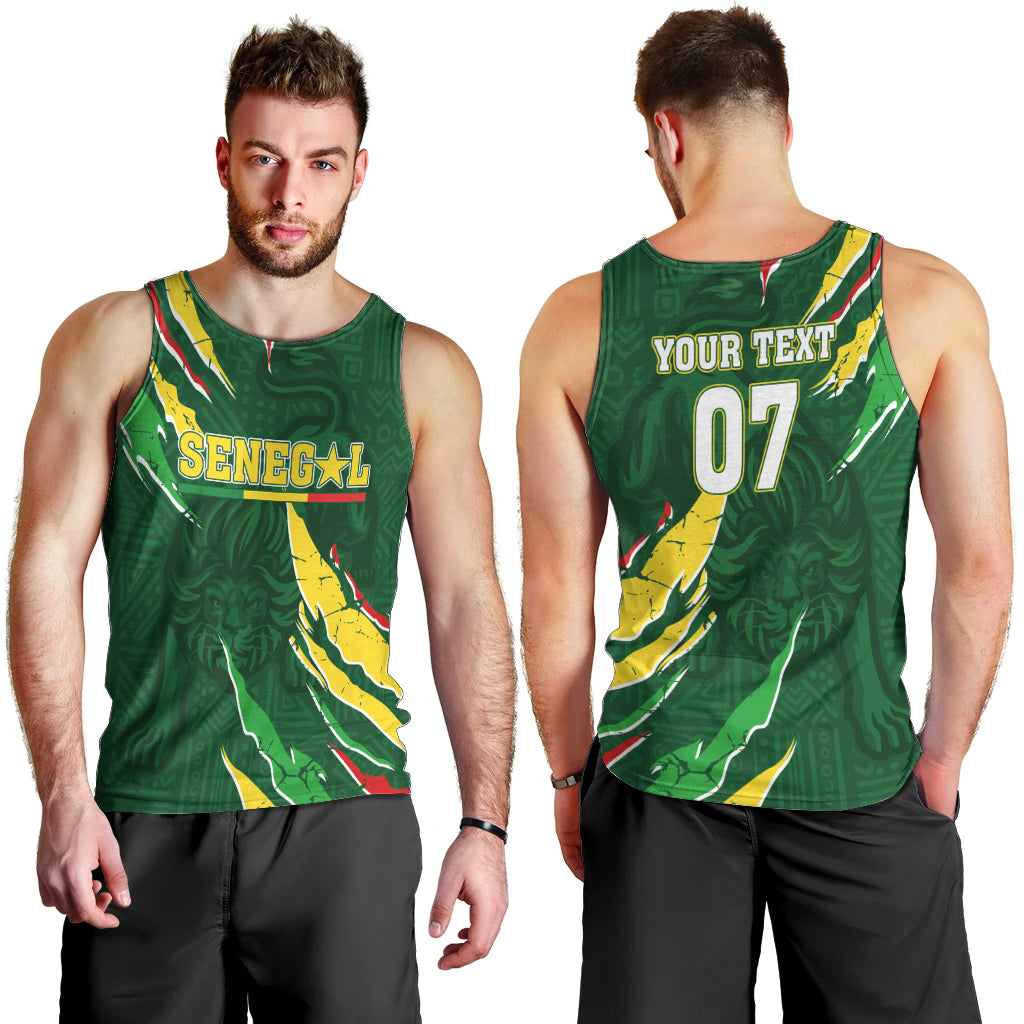 Custom Senegal Football Men Tank Top Nations Cup 2024 Tranga Lions - Wonder Print Shop