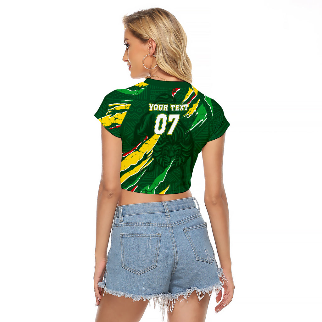 Custom Senegal Football Raglan Cropped T Shirt Nations Cup 2024 Tranga Lions - Wonder Print Shop