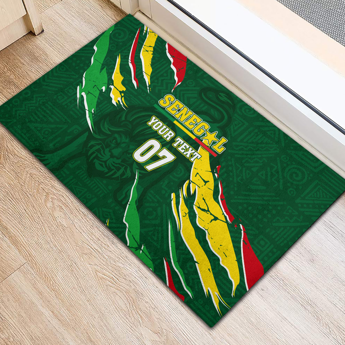 Custom Senegal Football Rubber Doormat Nations Cup 2024 Tranga Lions - Wonder Print Shop