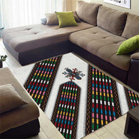 Habesha Kemis Inspired Tilet Pattern Area Rug White