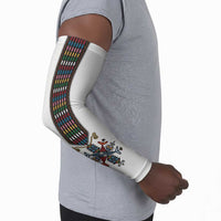 Habesha Kemis Inspired Tilet Pattern Arm Sleeves White