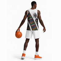 Habesha Kemis Inspired Tilet Pattern Basketball Jersey White