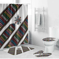 Habesha Kemis Inspired Tilet Pattern Bathroom Set White