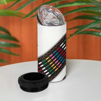 Habesha Kemis Inspired Tilet Pattern 4 in 1 Can Cooler Tumbler White