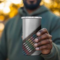 Habesha Kemis Inspired Tilet Pattern 4 in 1 Can Cooler Tumbler White