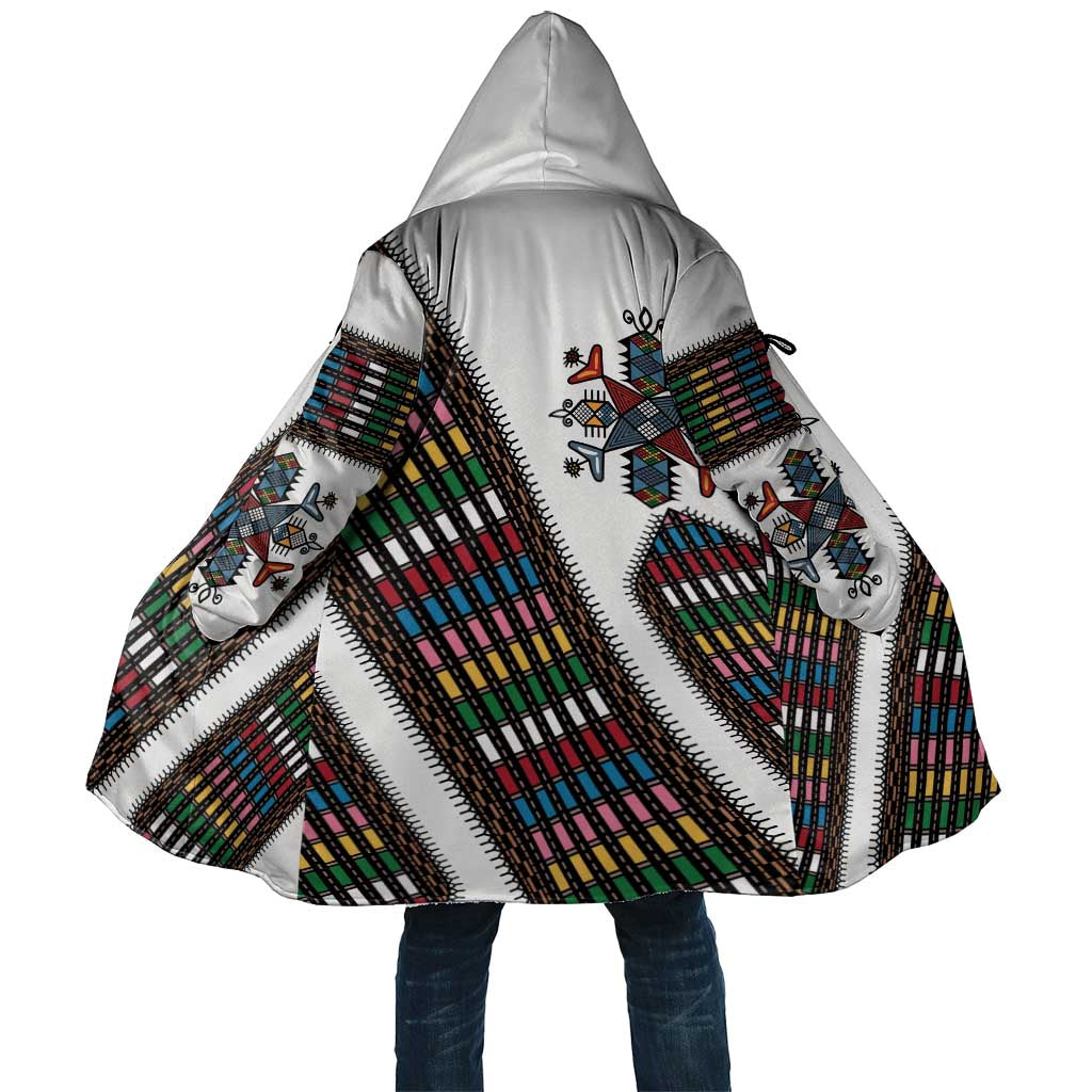 Habesha Kemis Inspired Tilet Pattern Cloak White