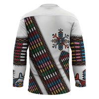 Habesha Kemis Inspired Tilet Pattern Hockey Jersey White