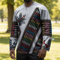 Habesha Kemis Inspired Tilet Pattern Hockey Jersey White