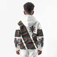 Habesha Kemis Inspired Tilet Pattern Kid Hoodie White