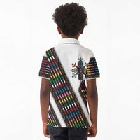 Habesha Kemis Inspired Tilet Pattern Kid Polo Shirt White