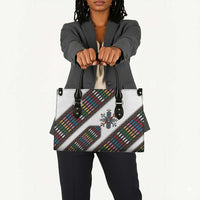 Habesha Kemis Inspired Tilet Pattern Leather Bag White
