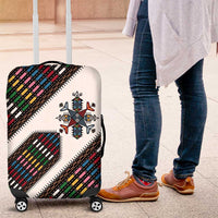 Habesha Kemis Inspired Tilet Pattern Luggage Cover White