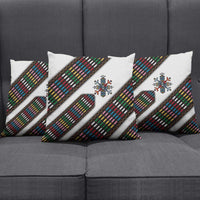 Habesha Kemis Inspired Tilet Pattern Pillow Cover White
