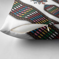 Habesha Kemis Inspired Tilet Pattern Pillow Cover White