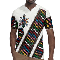 Habesha Kemis Inspired Tilet Pattern Rugby Jersey White