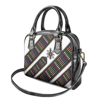 Habesha Kemis Inspired Tilet Pattern Shoulder Handbag White