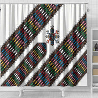 Habesha Kemis Inspired Tilet Pattern Shower Curtain White