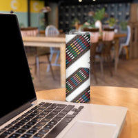 Habesha Kemis Inspired Tilet Pattern Skinny Tumbler White