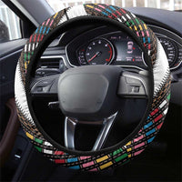 Habesha Kemis Inspired Tilet Pattern Steering Wheel Cover White