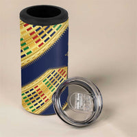 Habesha Kemis Inspired Tilet Pattern 4 in 1 Can Cooler Tumbler Royal Blue - Gold