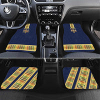 Habesha Kemis Inspired Tilet Pattern Car Mats Royal Blue - Gold