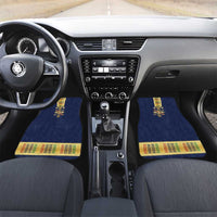 Habesha Kemis Inspired Tilet Pattern Car Mats Royal Blue - Gold