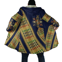 Habesha Kemis Inspired Tilet Pattern Cloak Royal Blue - Gold