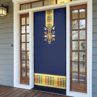 Habesha Kemis Inspired Tilet Pattern Door Cover Royal Blue - Gold