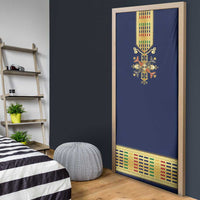 Habesha Kemis Inspired Tilet Pattern Door Cover Royal Blue - Gold