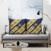 Habesha Kemis Inspired Tilet Pattern Pillow Cover Royal Blue - Gold
