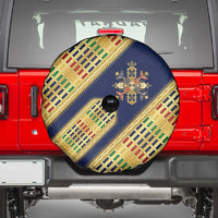 Habesha Kemis Inspired Tilet Pattern Spare Tire Cover Royal Blue - Gold