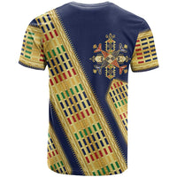 Habesha Kemis Inspired Tilet Pattern T shirt Royal Blue - Gold