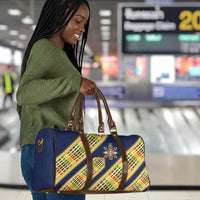 Habesha Kemis Inspired Tilet Pattern Travel Bag Royal Blue - Gold