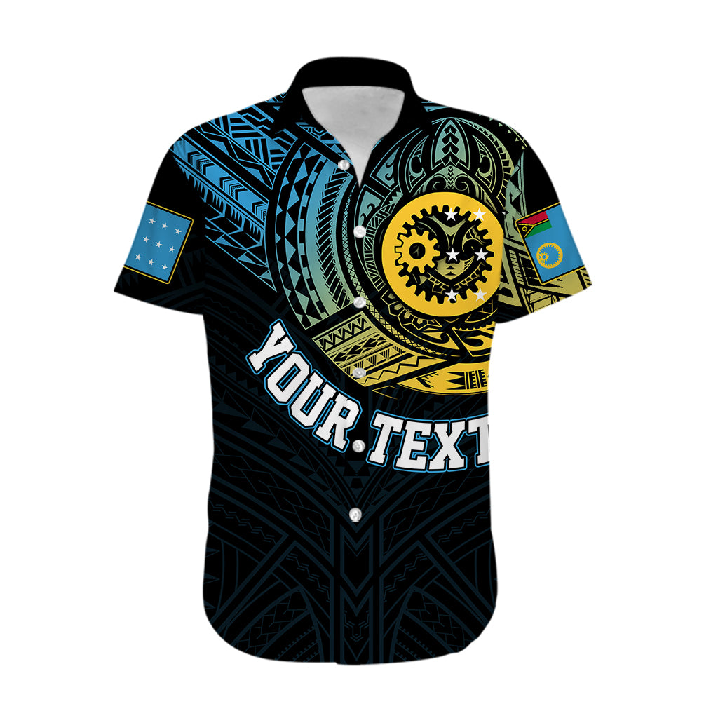 Personalised Vanuatu Hawaiian Shirt Turtle Chest Tattoo Flag Color - Sanma - Wonder Print Shop